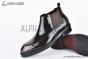 Prada Classic Boot with Side Logo Brown Burnished Leather