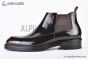 Prada Classic Boot with Side Logo Brown Burnished Leather