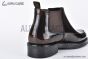 Prada Classic Boot with Side Logo Brown Burnished Leather