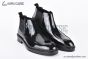 Prada Classic Boot with Side Logo Black Burnished Leather