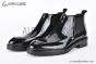 Prada Classic Boot with Side Logo Black Burnished Leather
