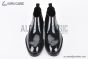 Prada Classic Boot with Side Logo Black Burnished Leather