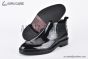 Prada Classic Boot with Side Logo Black Burnished Leather