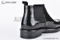 Prada Classic Boot with Side Logo Black Burnished Leather