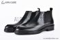 Prada Classic Boot with Side Logo Black Grain Leather