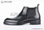 Prada Classic Boot with Side Logo Black Grain Leather