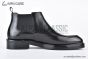 Prada Classic Boot with Side Logo Black Grain Leather