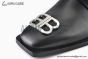 Balenciaga Black Grained Leather BB Logo Loafer