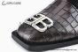 Balenciaga Dark Brown Waxed Paterned Leather Loafer