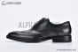 Prada Lace-up Oxford Brogue Black Grain Leather