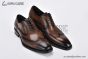 Prada Lace-up Oxford Brogue Brown Grain Leather