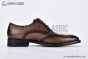 Prada Lace-up Oxford Brogue Brown Grain Leather