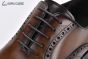 Prada Lace-up Oxford Brogue Brown Grain Leather