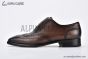 Prada Lace-up Oxford Full Brogue Brown Grain Leather
