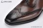 Prada Lace-up Oxford Full Brogue Brown Grain Leather