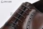 Prada Lace-up Oxford Full Brogue Brown Grain Leather