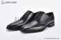 Prada Lace-up Oxford Full Brogue Black Grain Leather