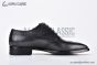 Prada Lace-up Oxford Full Brogue Black Grain Leather