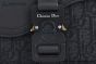 Dior Mini Saddle Messenger Bag with Flap Black Oblique Jacquard with Black Grained Calfskin