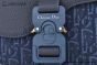 Dior Mini Saddle Messenger Bag with Flap Blue Oblique Jacquard with Blue Grained Calfskin