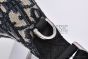 Dior Medium Rider Soft Hobo Bag Beige & Black Oblique Jacquard Black Grained Calfskin