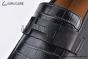Hermes Paris Black Calf & Croco Patern Leather Loafer