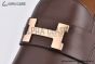 Hermes Paris Dark Brown Goat Leather Loafer