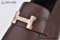 Hermes Paris Dark Brown Leather Loafer