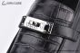 Hermes Karl Black Smooth / Croco Patern Leather Loafer