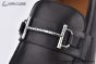 Hermes Slim Silver H Buckle Black Smooth Leather Loafer