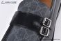Gucci Monogram Canvas / Black Leather Buckle Loafer