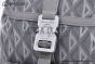 Dior Hit the Road Backpack Gray Diamond Canvas with Smooth Calfskin