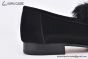 Hermes Honore Black Suede Leather with Hair Details