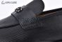 Ferragamo Moccasin with Gancini Ornament Black Stripe Paterned Leather Loafer