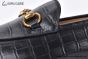 Gucci Black Croco Patern Leather Loafer with Horsebit