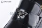 Prada Chocolate Black Patent Leather Loafers