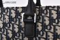 Dior Saddle Tote Bag Beige & Black Oblique Jacquard with Grained Calfskin