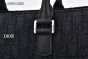 Dior Saddle Tote Bag Black Oblique Jacquard with Grained Calfskin