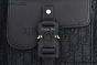 Dior Saddle Backpack with Flap Black Oblique Jacquard with Black Grained Calfskin