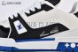 LV Trainer Sneaker Grained Leather Panda Blue 1ADF3A