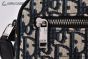 Dior Toiletry Bag Beige & Black Oblique Jacquard with Black Grained Calfskin