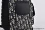 Dior Saddle Backpack with Sidepocket Beige & Black Oblique Jacquard with Black Grained Calfskin