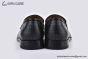 Ferragamo Moccasin with Gancini Ornament Black Stripe Paterned Leather Loafer