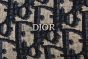 Dior Toiletry Bag Beige & Black Oblique Jacquard with Black Grained Calfskin