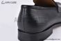 Ferragamo Moccasin with Gancini Ornament Black Stripe Paterned Leather Loafer