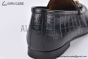 Gucci Black Croco Patern Leather Loafer with Horsebit