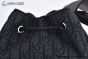 Dior Saddle Backpack with Flap Black Oblique Jacquard with Black Grained Calfskin
