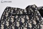 Dior Saddle Backpack with Sidepocket Beige & Black Oblique Jacquard with Black Grained Calfskin