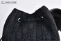 Dior Saddle Backpack with Sidepocket Black Oblique Jacquard with Black Grained Calfskin