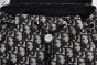 Dior Hit the Road Backpack with Flap Beige & Black Oblique Jacquard with Black Grained Calfskin